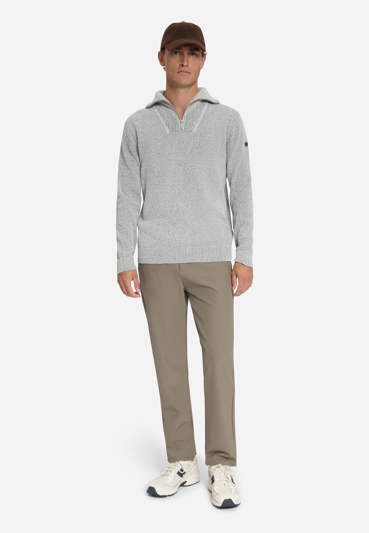 Zachte half-zip trui | Stone