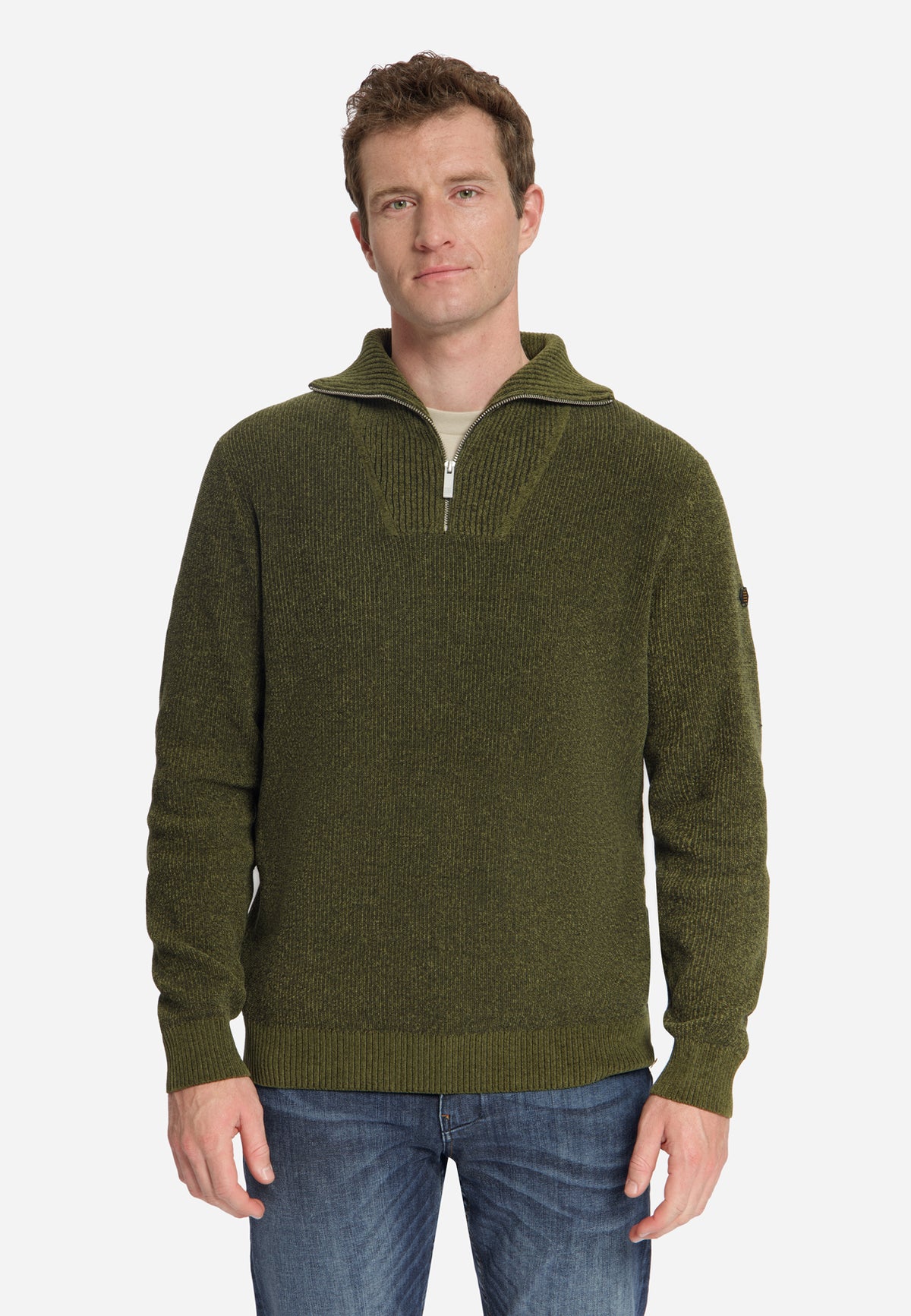 Zachte half-zip trui | Moss