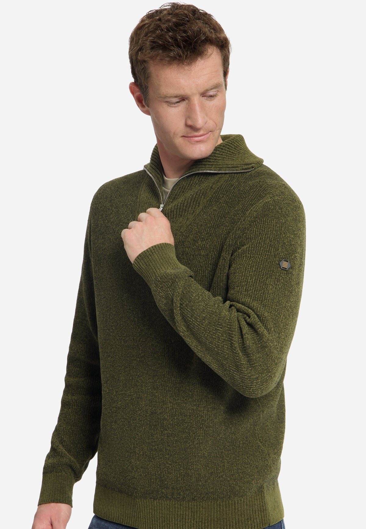 Zachte half-zip trui | Moss
