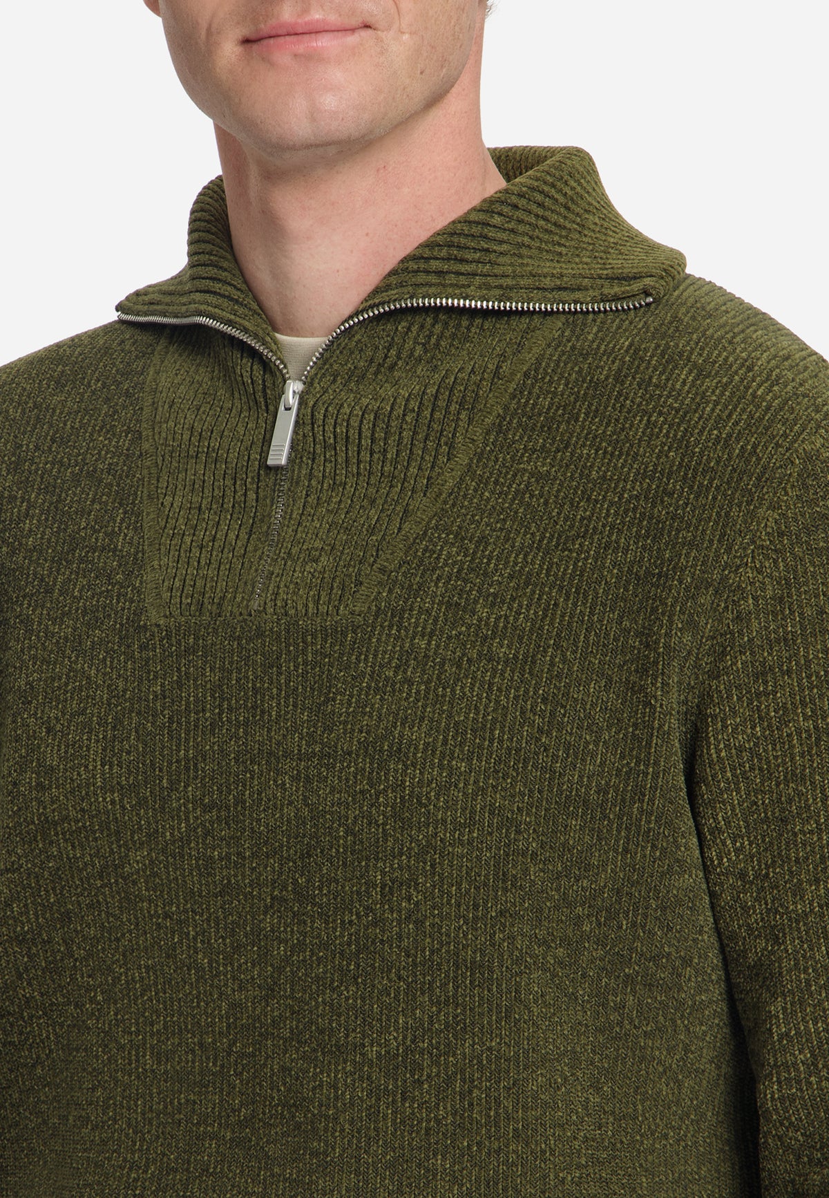 Zachte half-zip trui | Moss