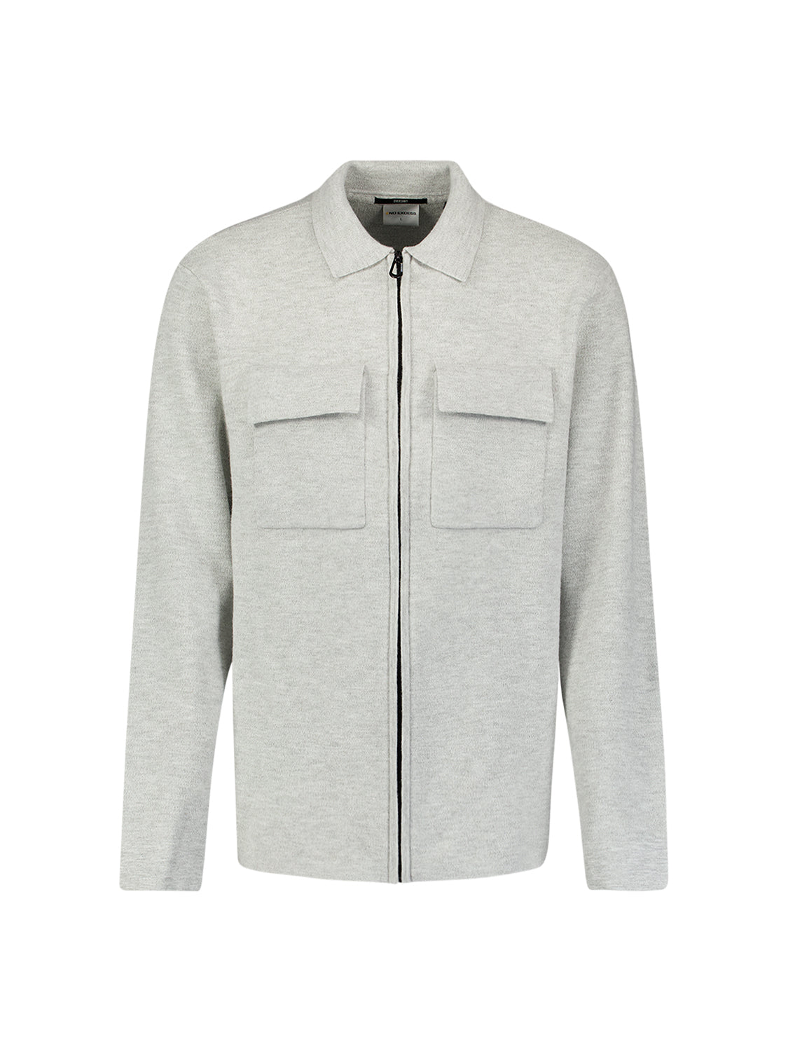Gebreid vest met ritssluiting | Light Grey Melange