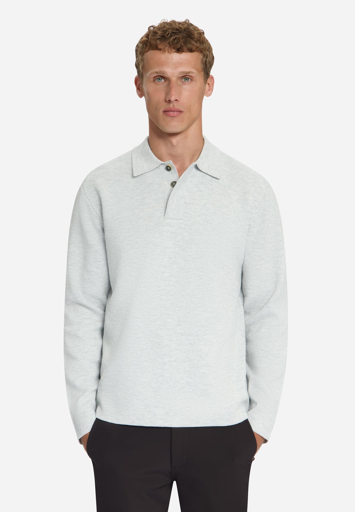 Pull polo doux au toucher | Light Grey Melange
