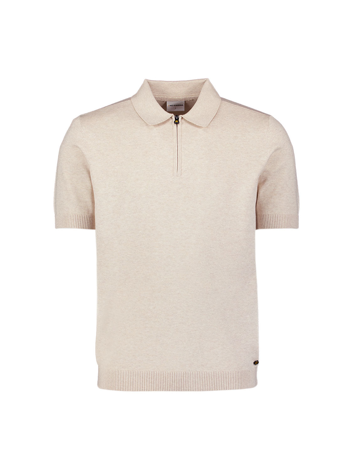 Fine Knit Zip Polo | Stone