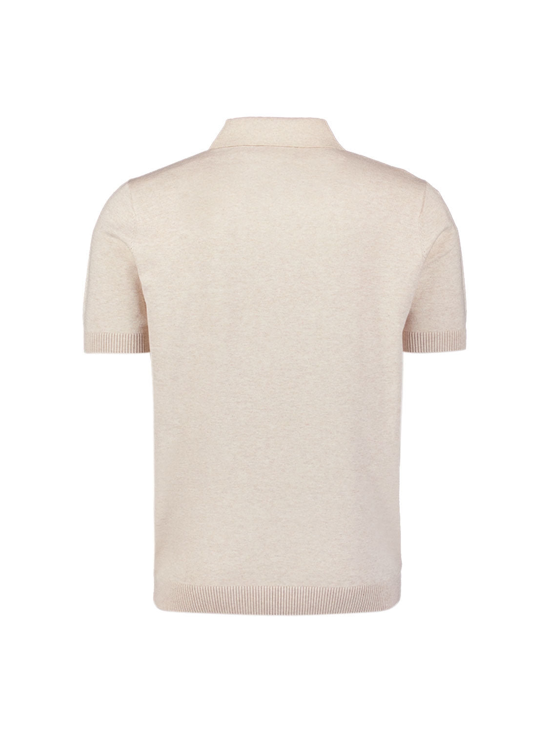 Fine Knit Zip Polo | Stone