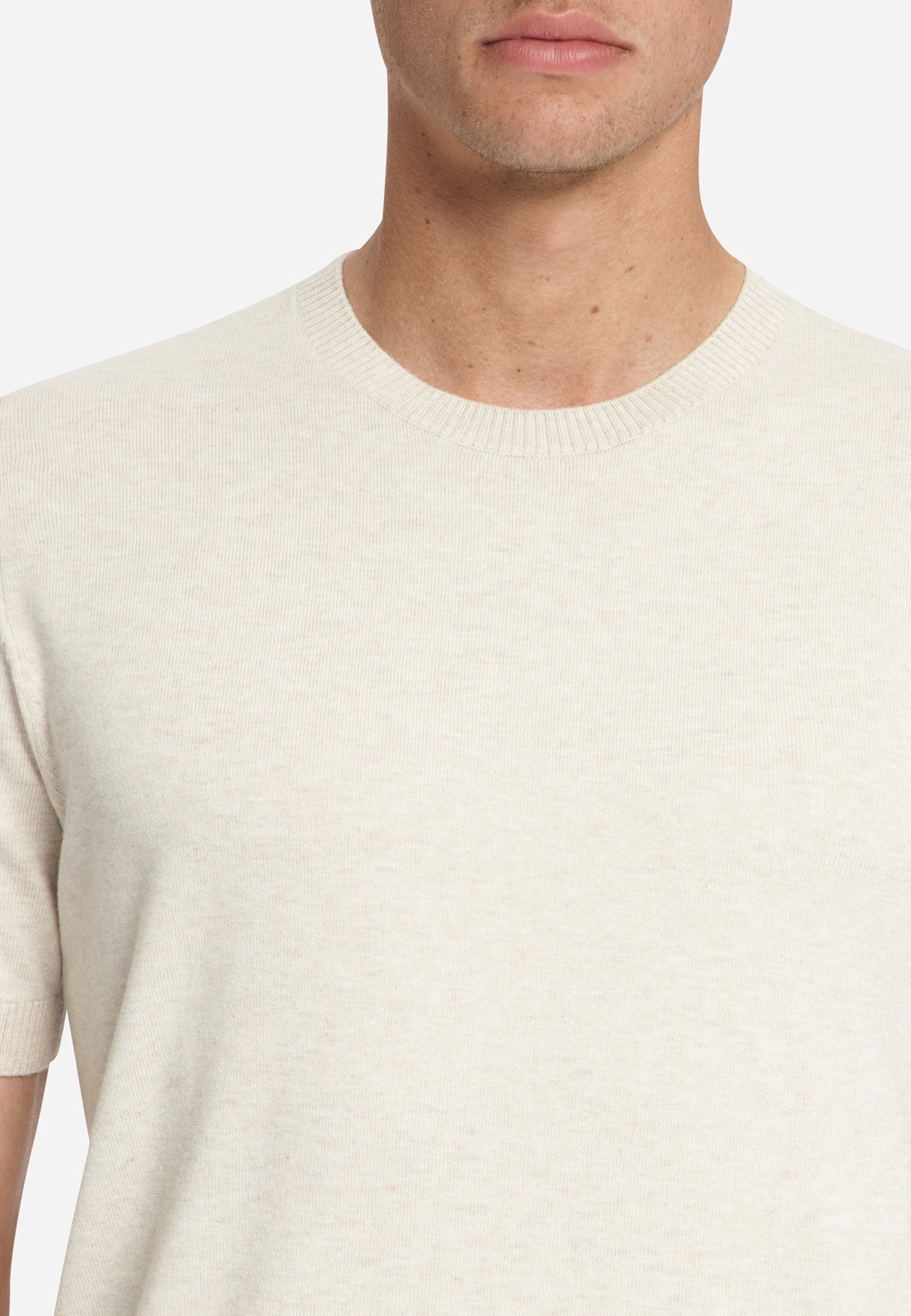 Melange Short Sleeve Jumper | Stone