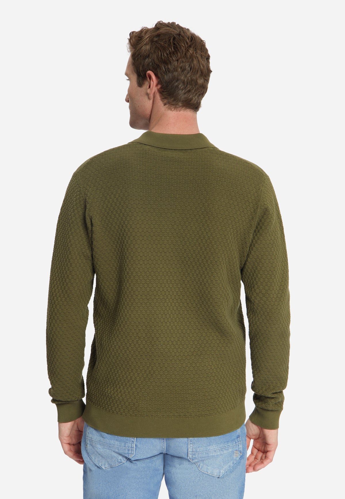 Pull polo jacquard | Moss