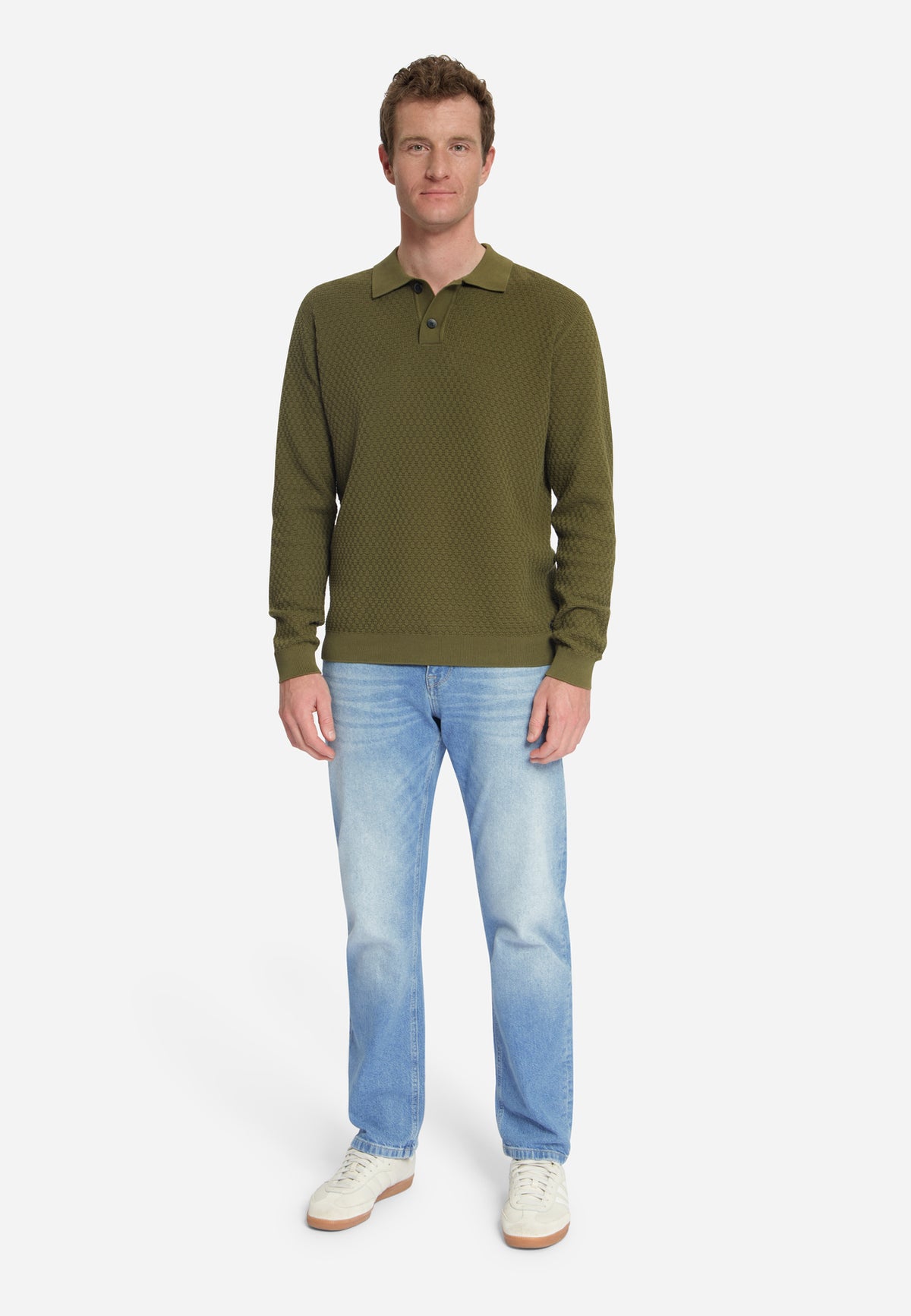 Pull polo jacquard | Moss