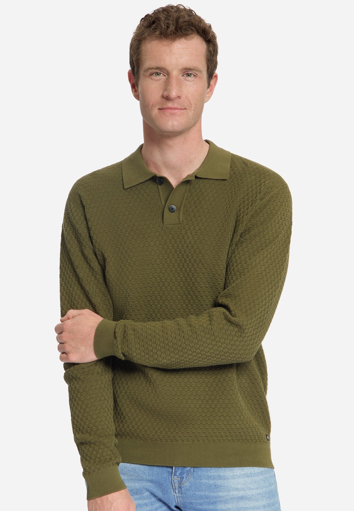 Pull polo jacquard | Moss