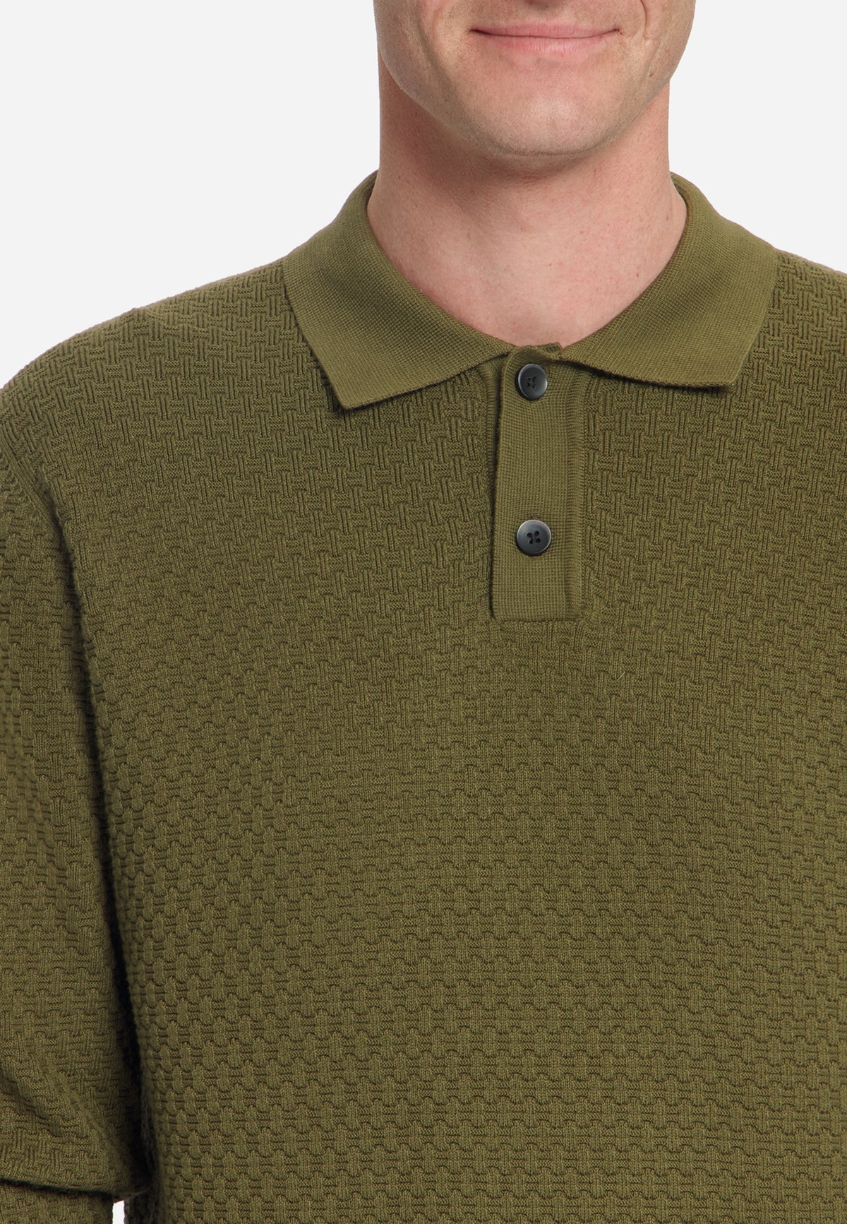 Pull polo jacquard | Moss
