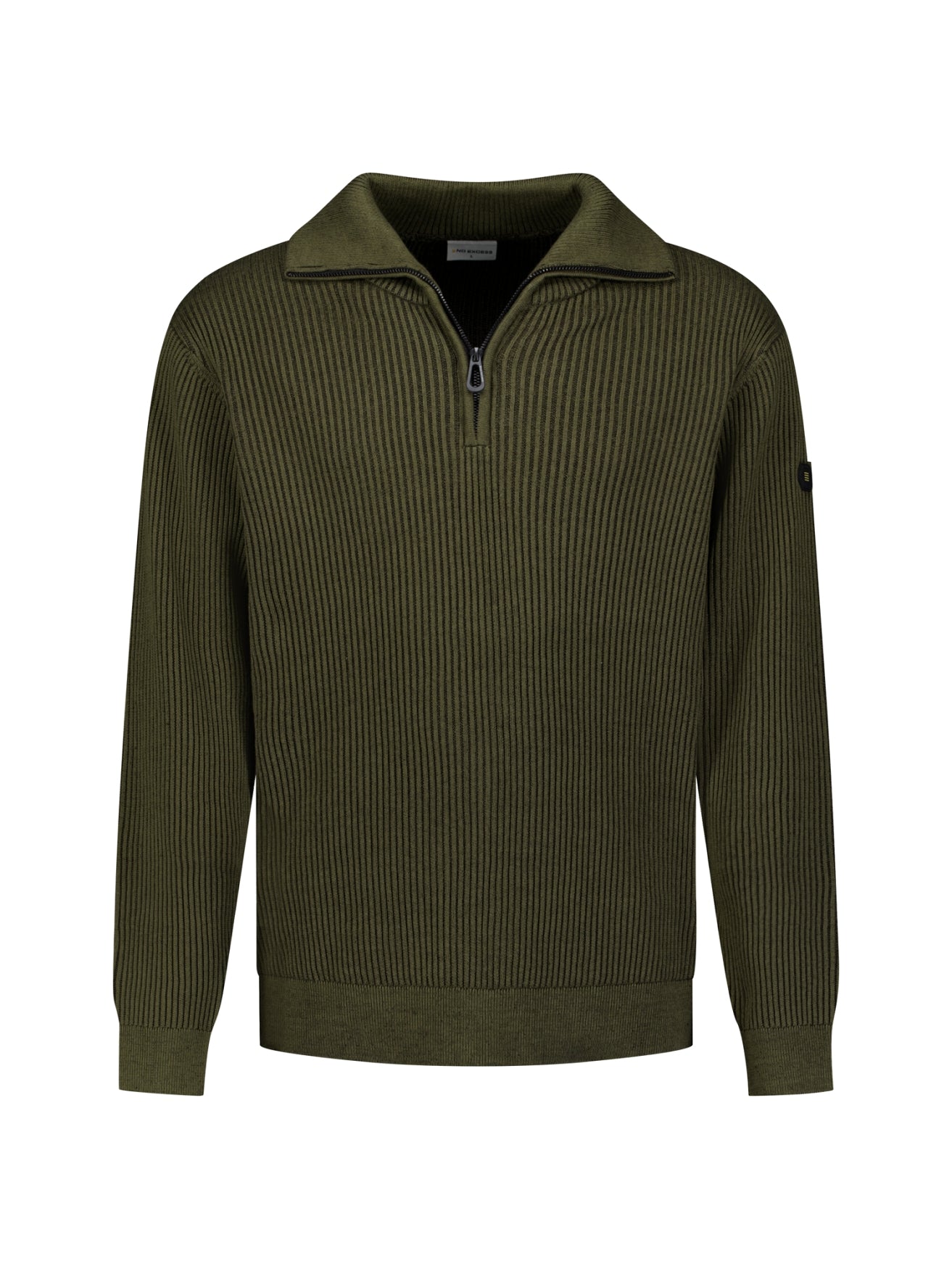 Ribbed Half Zip Jumper | Moss