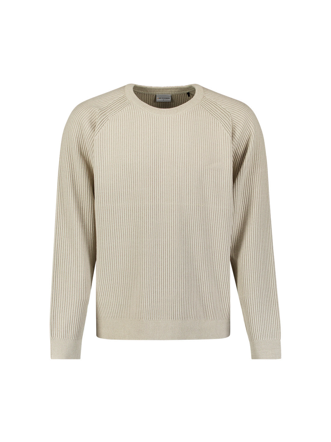 Pullover met ronde hals en tuck stitch | Stone