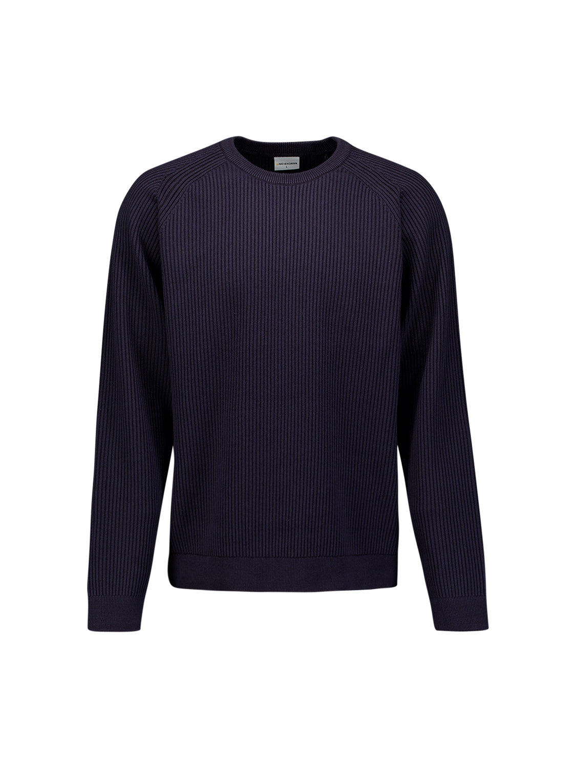 Pullover met ronde hals en tuck stitch | Dark Night