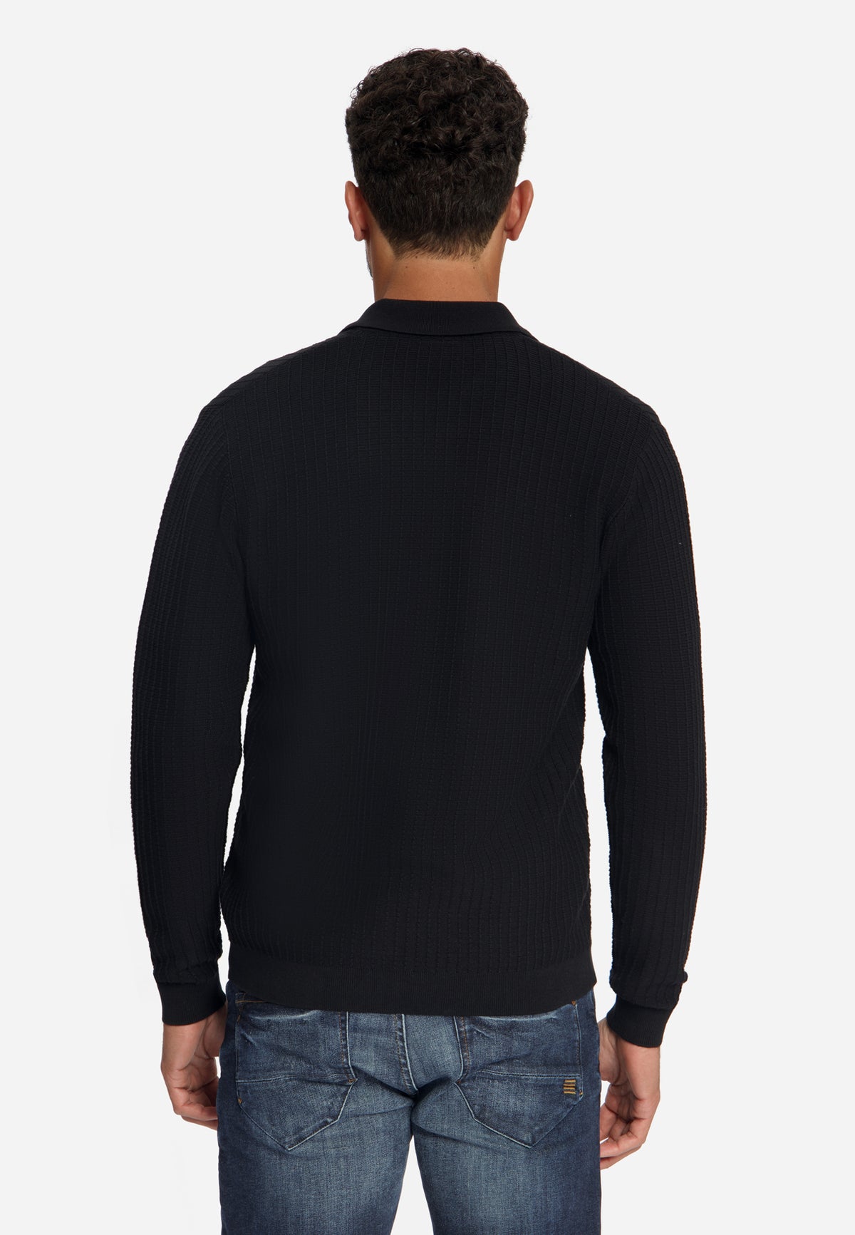 Cardigan à boutons texturé | Noir