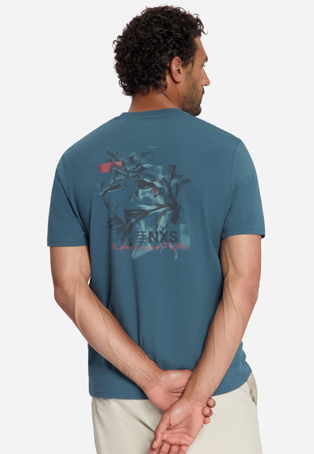 Back Print T-Shirt | Shadow Blue