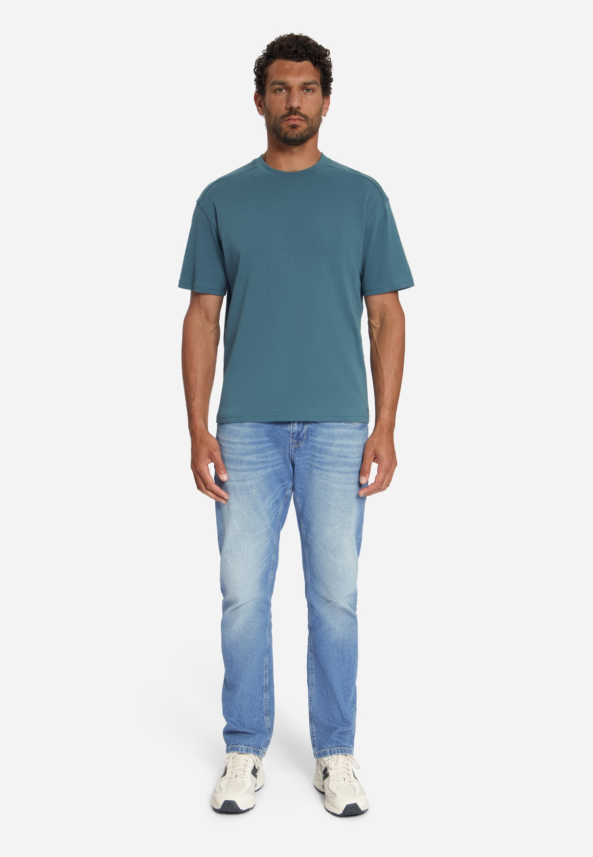 T-Shirt Crewneck Solid Heavy Interlock | Shadow Blue