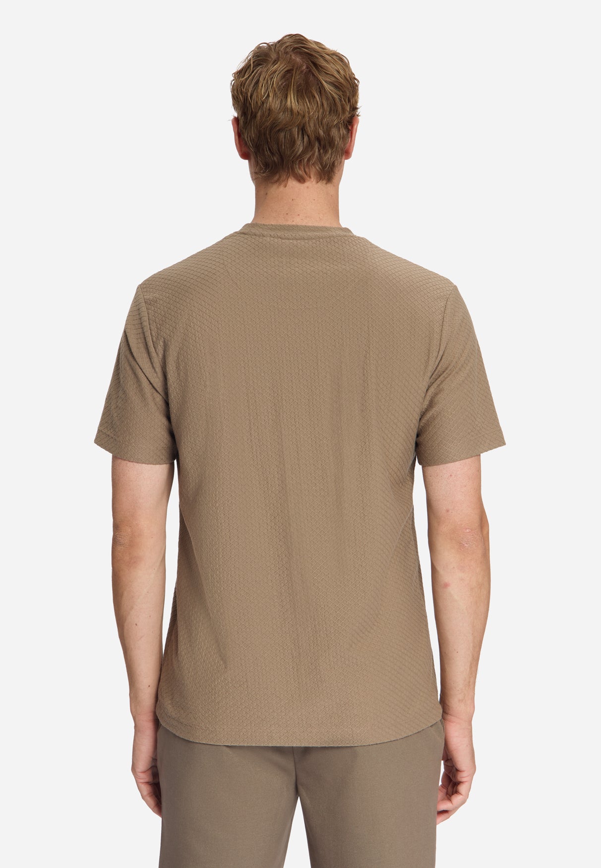 T-shirt met Structuur | Light Brown