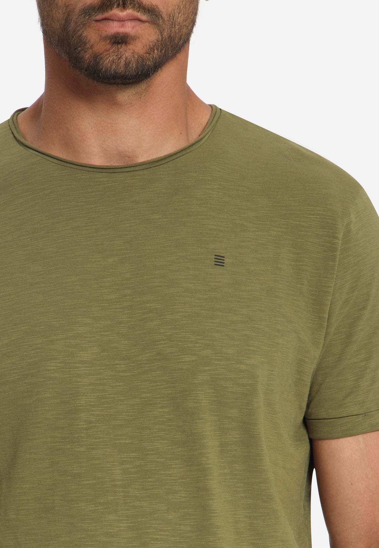 Katoenen Slub T-shirt | Moss