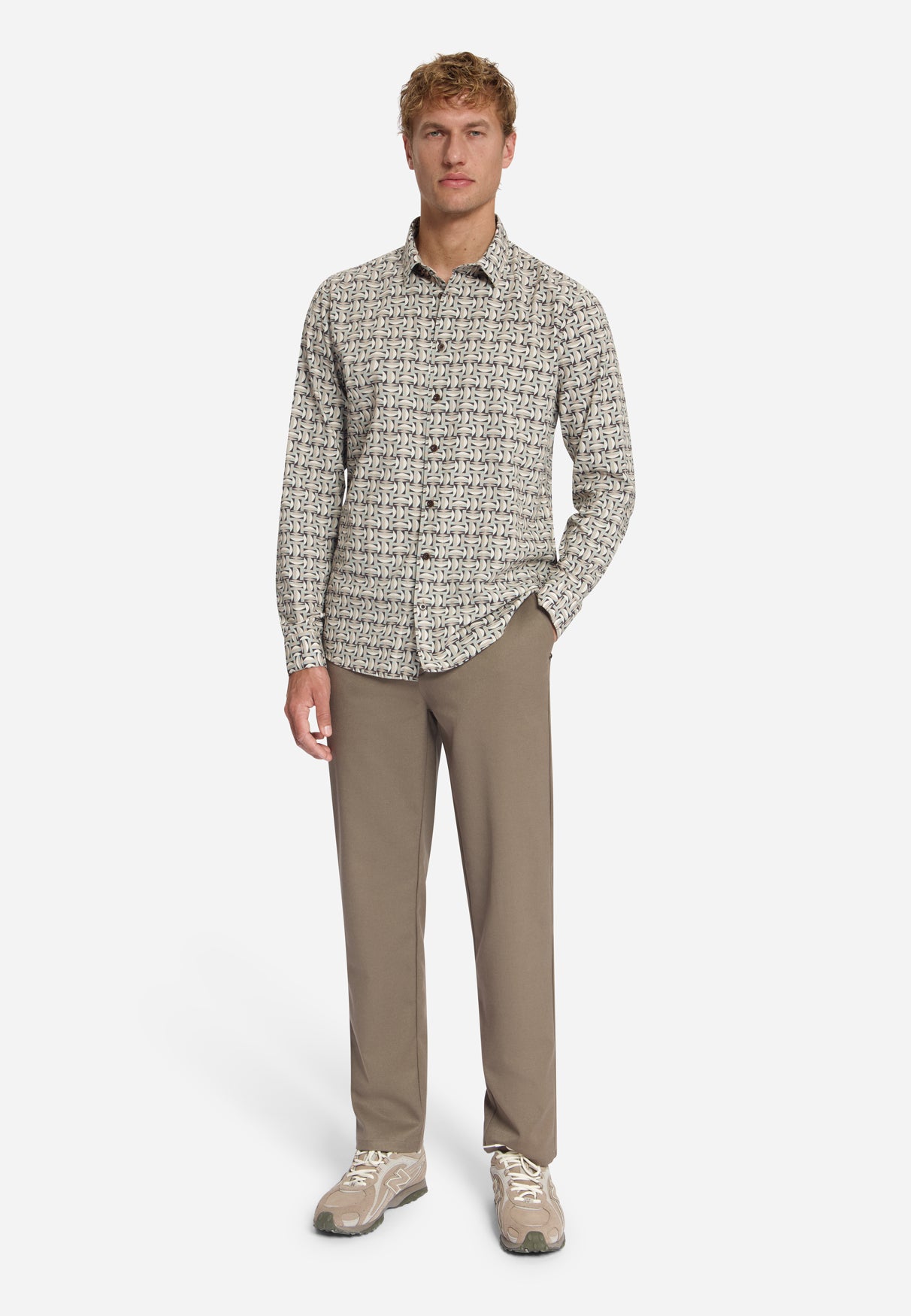 Allover Print Shirt | Stone