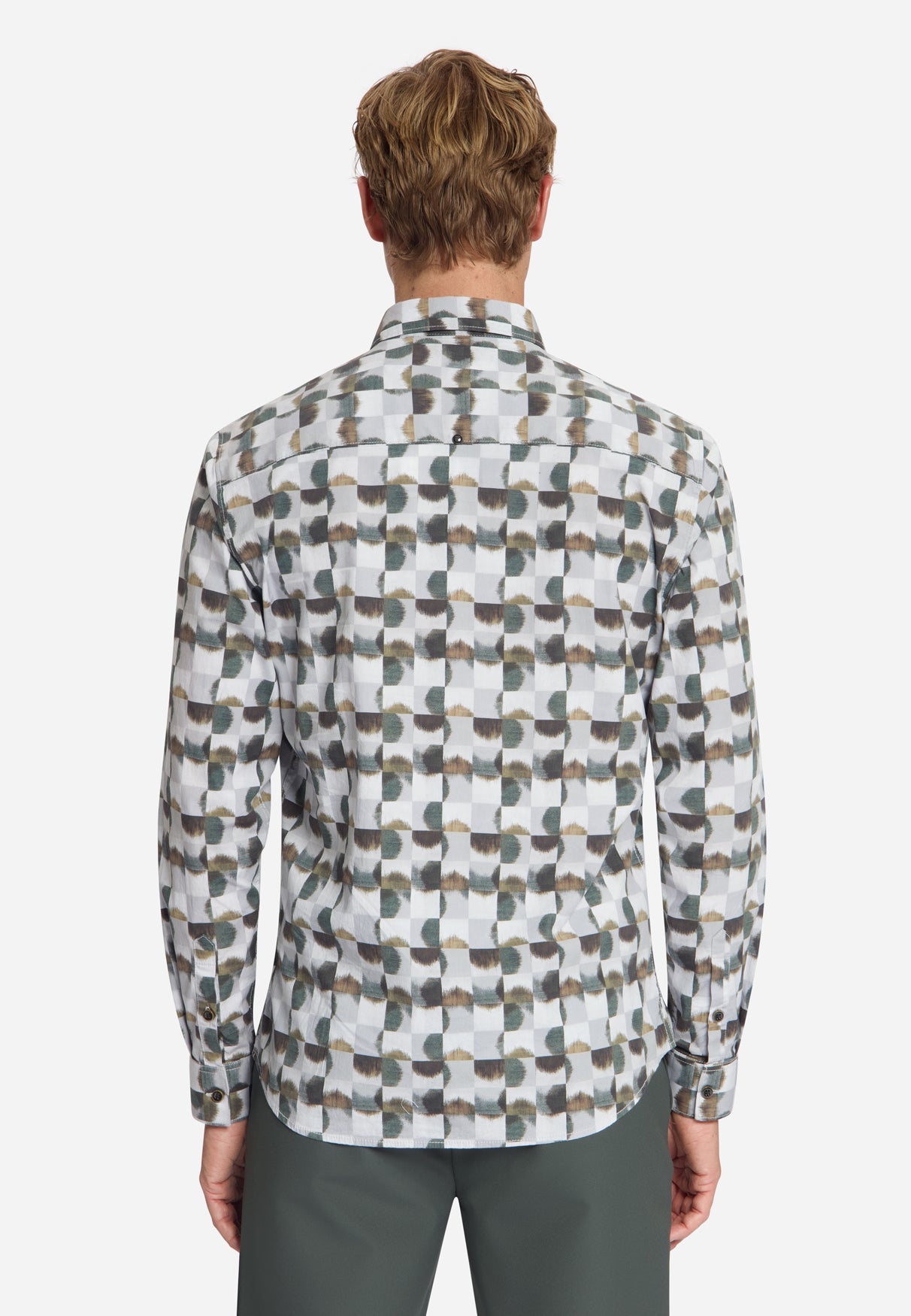 Overhemd met all-over stretchprint | Karamel