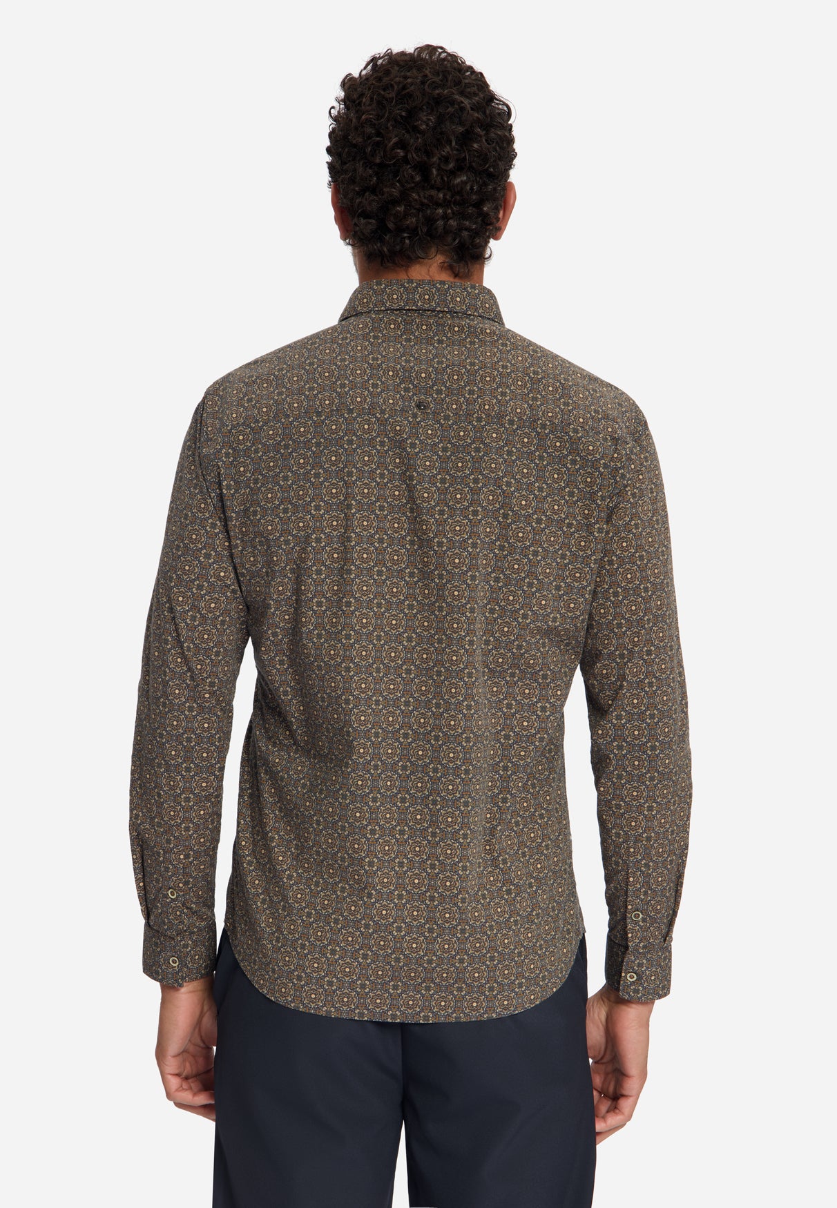 Chemise Stretch à Motif Géométrique | Caramel