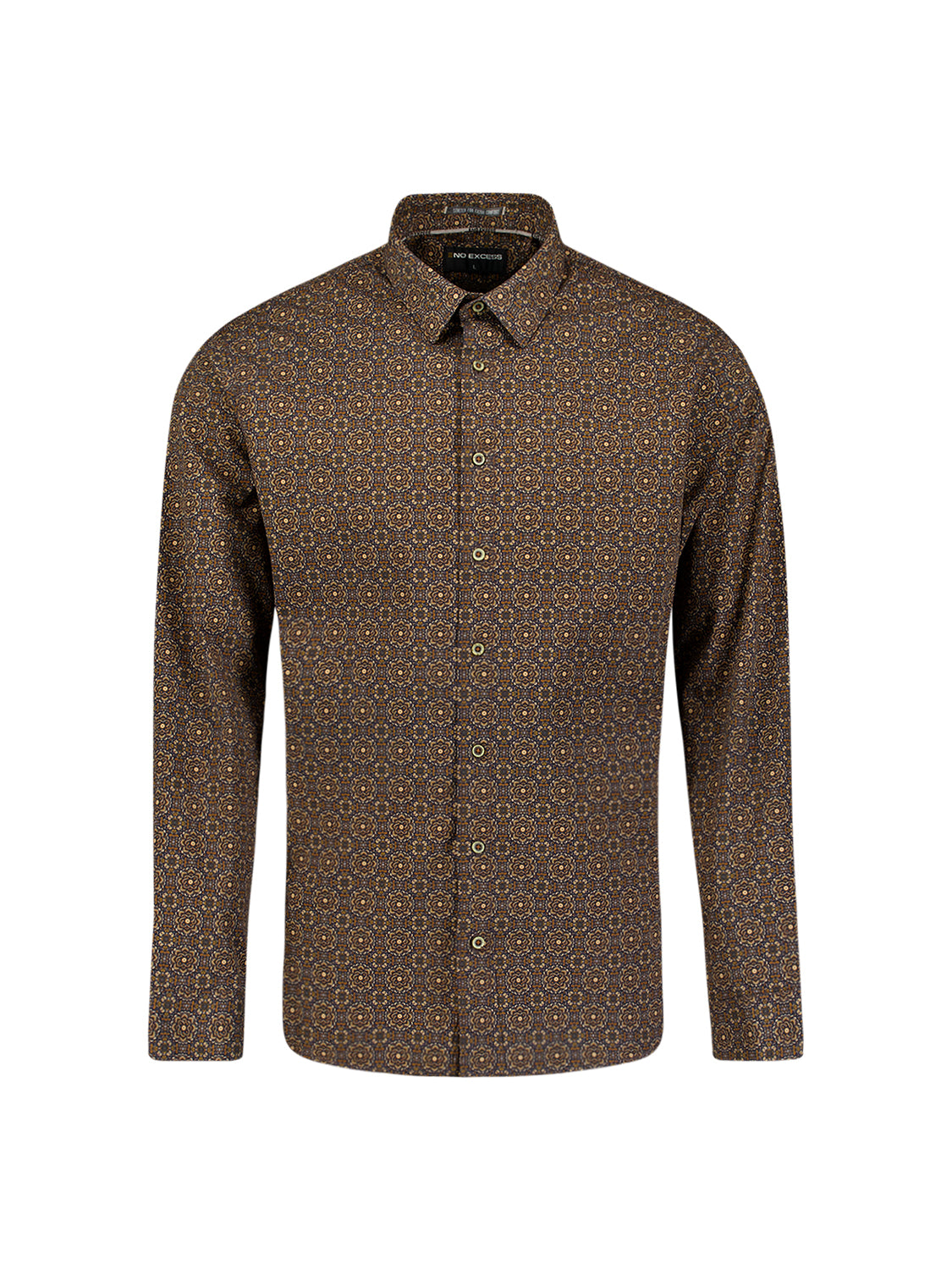 Chemise Stretch à Motif Géométrique | Caramel