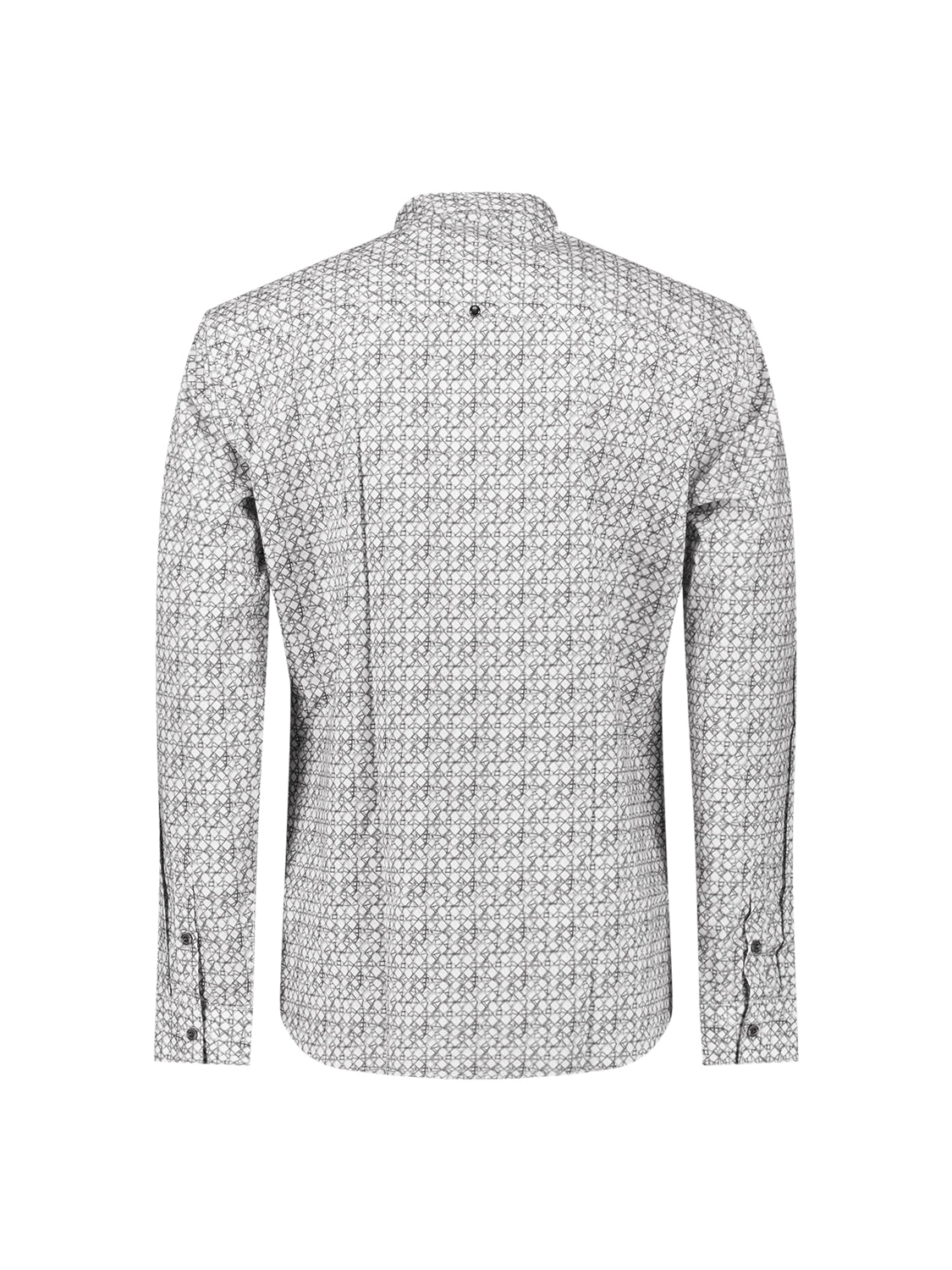 Geprint Stretch Overhemd | Dusty Blue