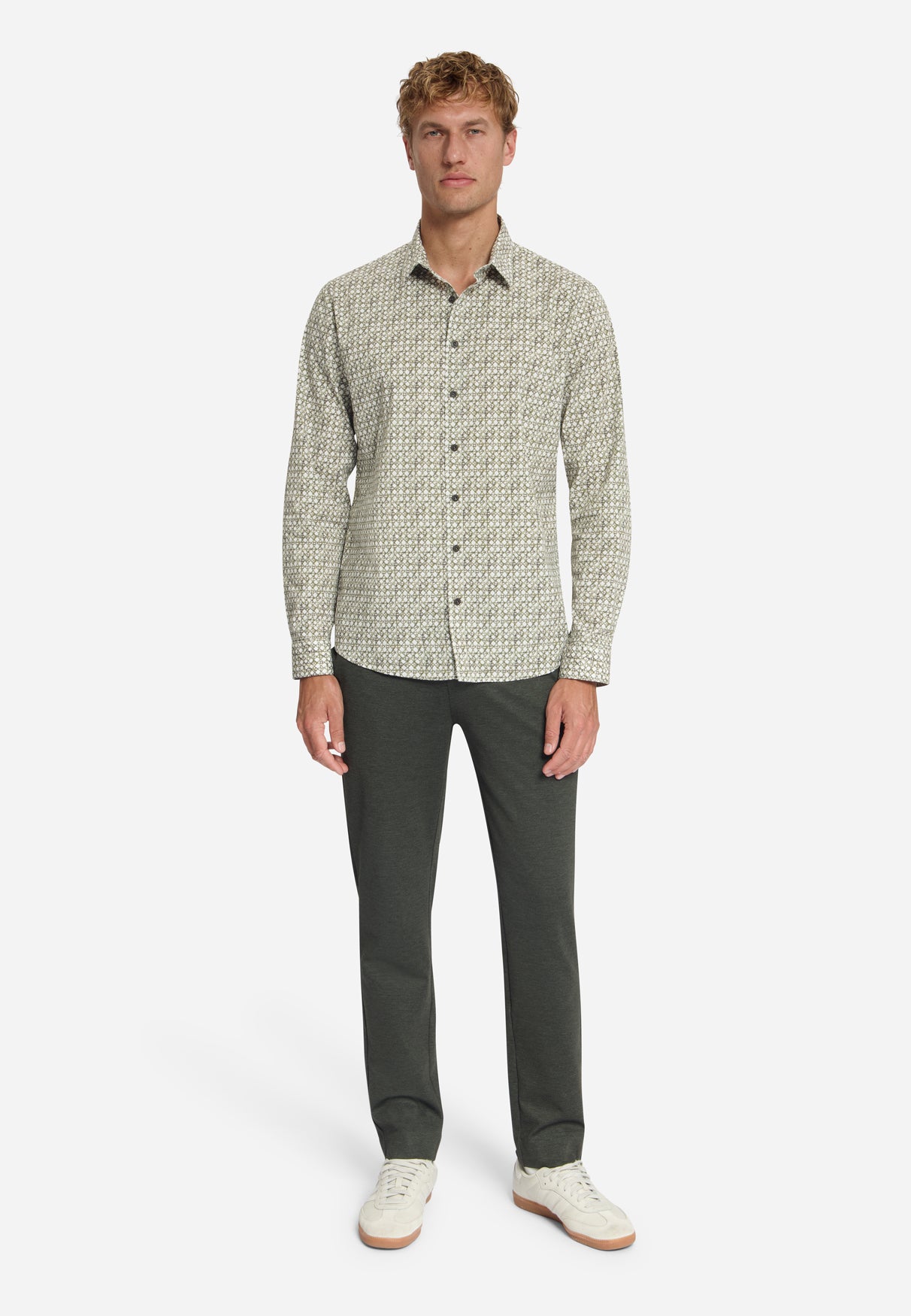 Printed stretch shirt | Moss