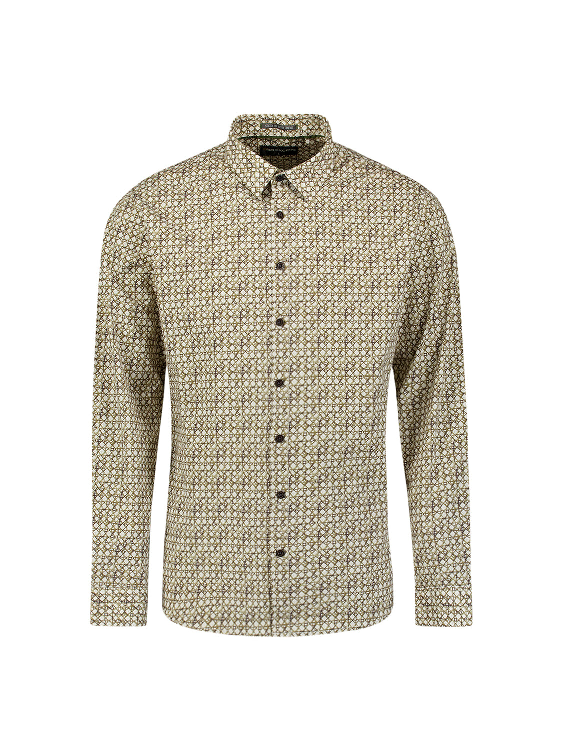 Geprint Stretch Overhemd | Moss