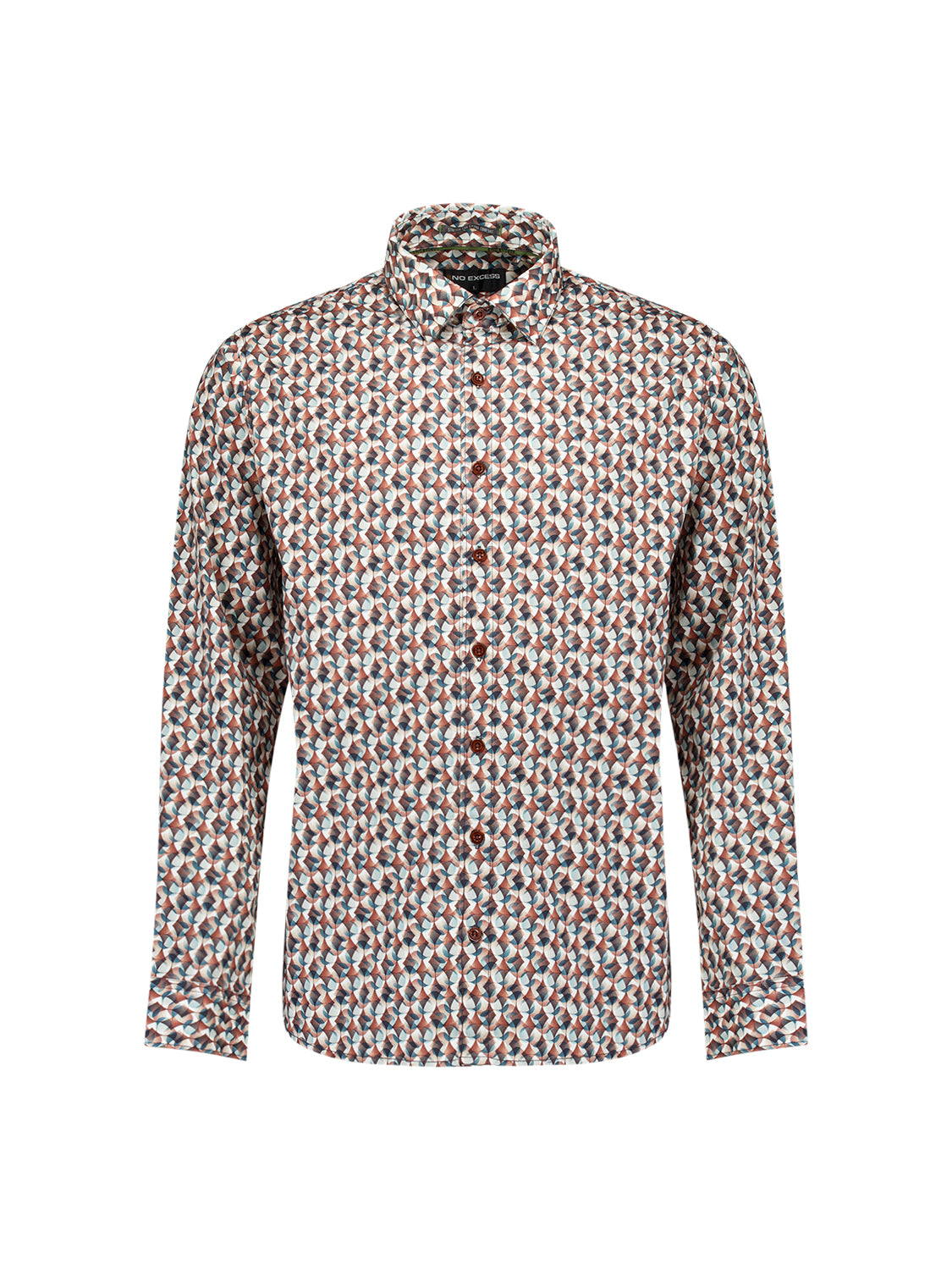 Chemise stretch à imprimé intégral | Caramel