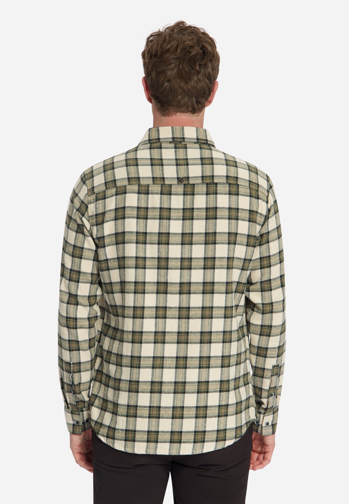 Chemise à carreaux en flanelle de coton | Stone