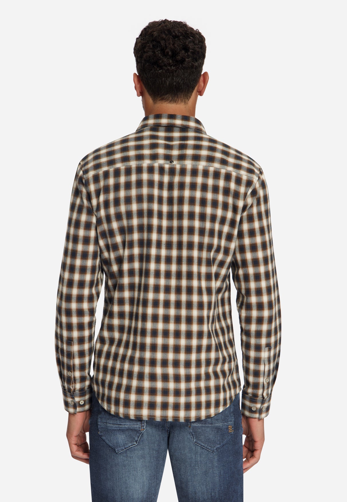 Chemise à carreaux en coton | Caramel