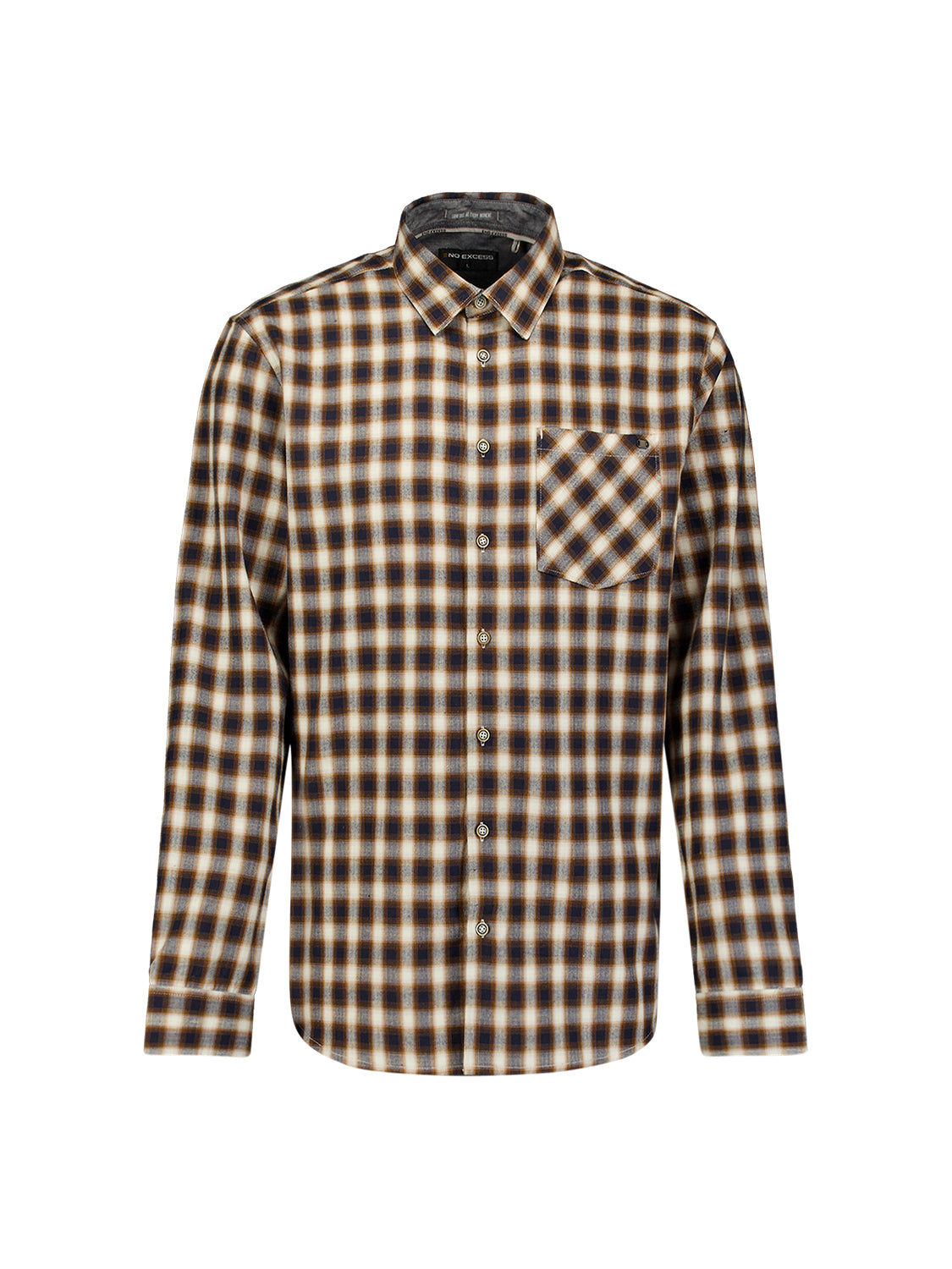 Chemise à carreaux en coton | Caramel