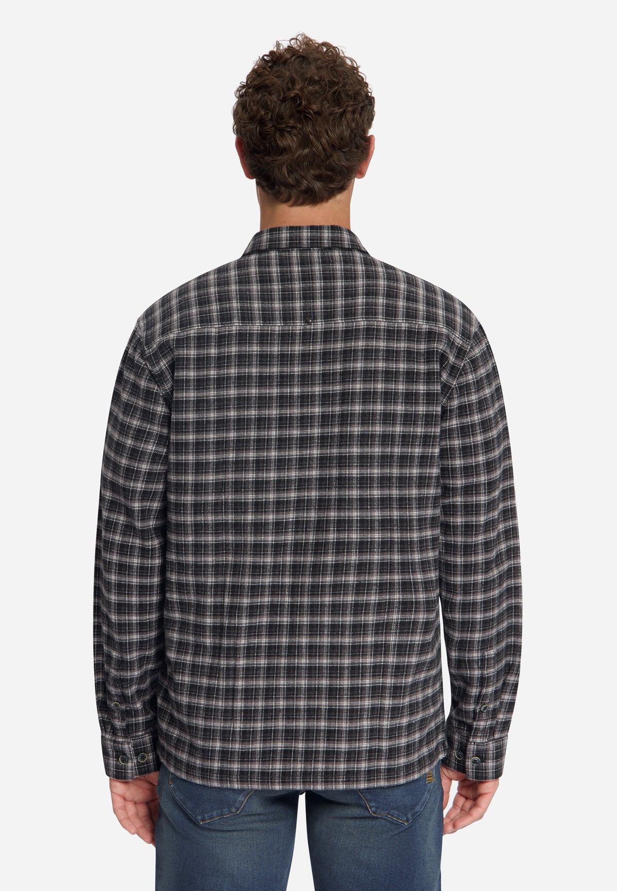 Chemise en coton à carreaux | Noire