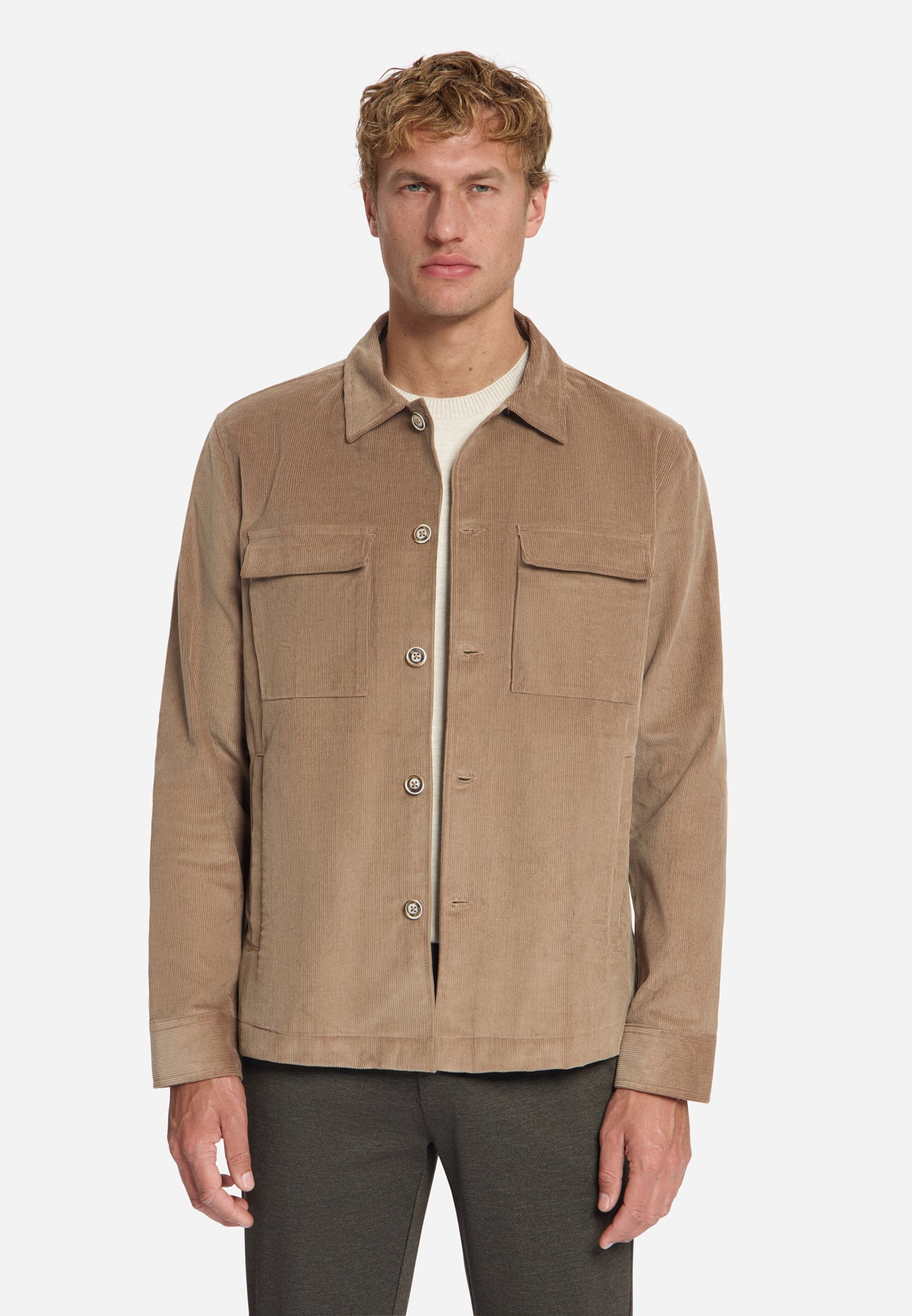 Overshirt van zware corduroy | Lichtbruin