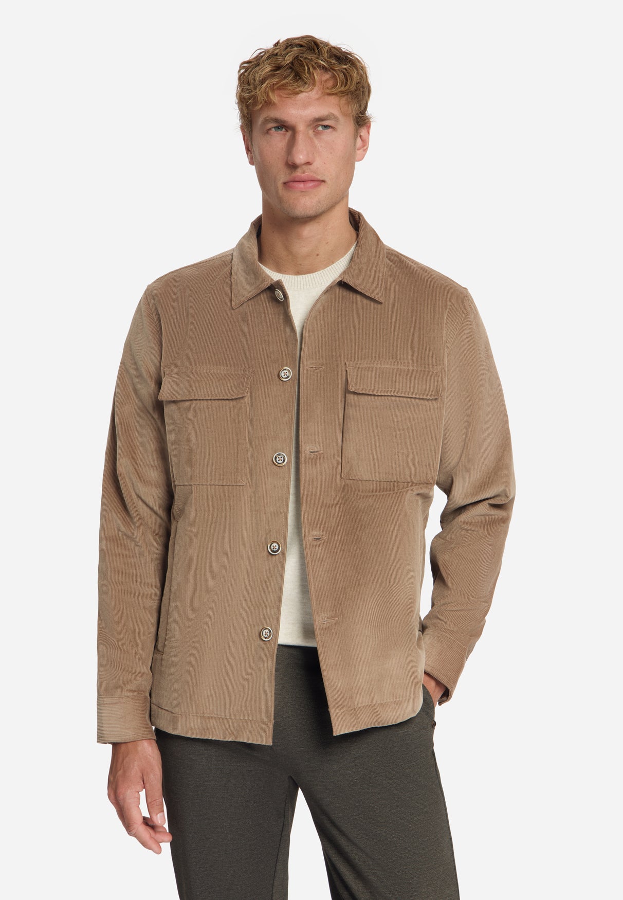 Overshirt van zware corduroy | Lichtbruin