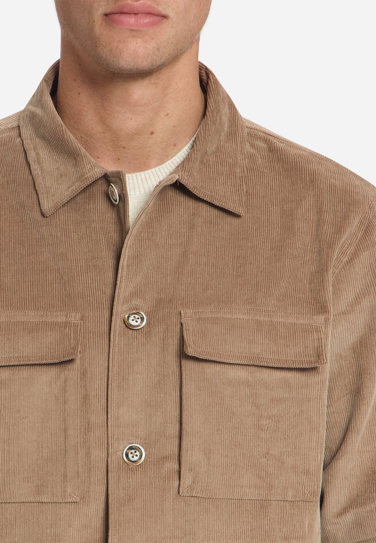 Overshirt van zware corduroy | Lichtbruin