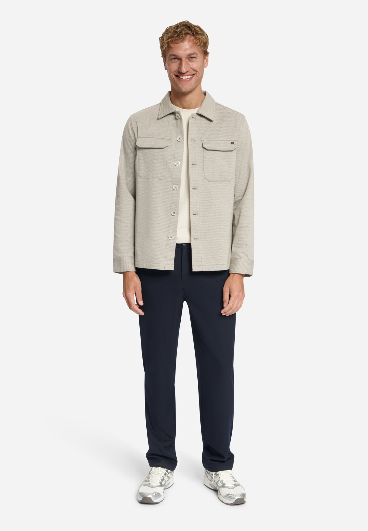 Melange Twill Overshirt | Light Brown