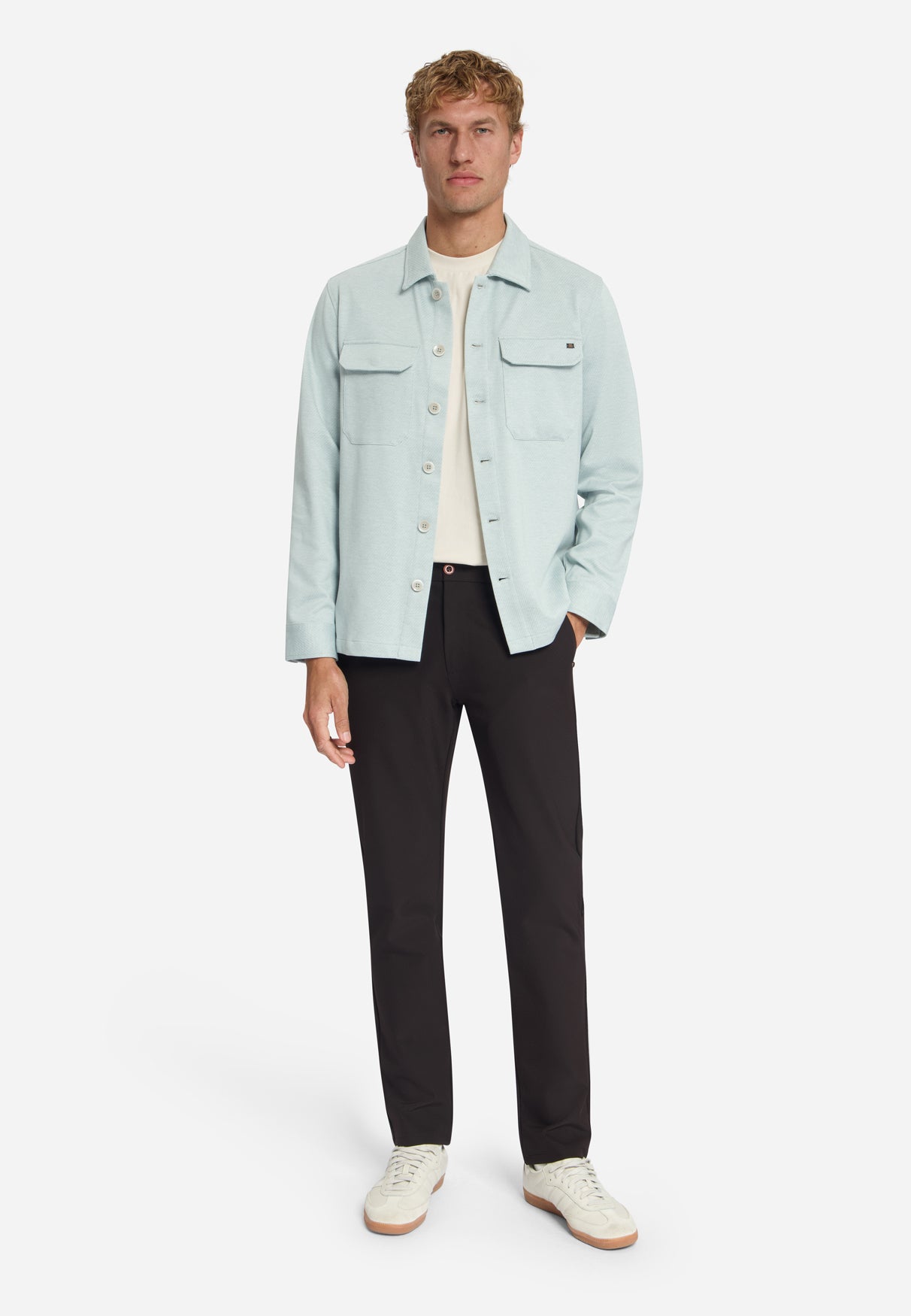 Surchemise En Sergé Chiné | Dusty Blue