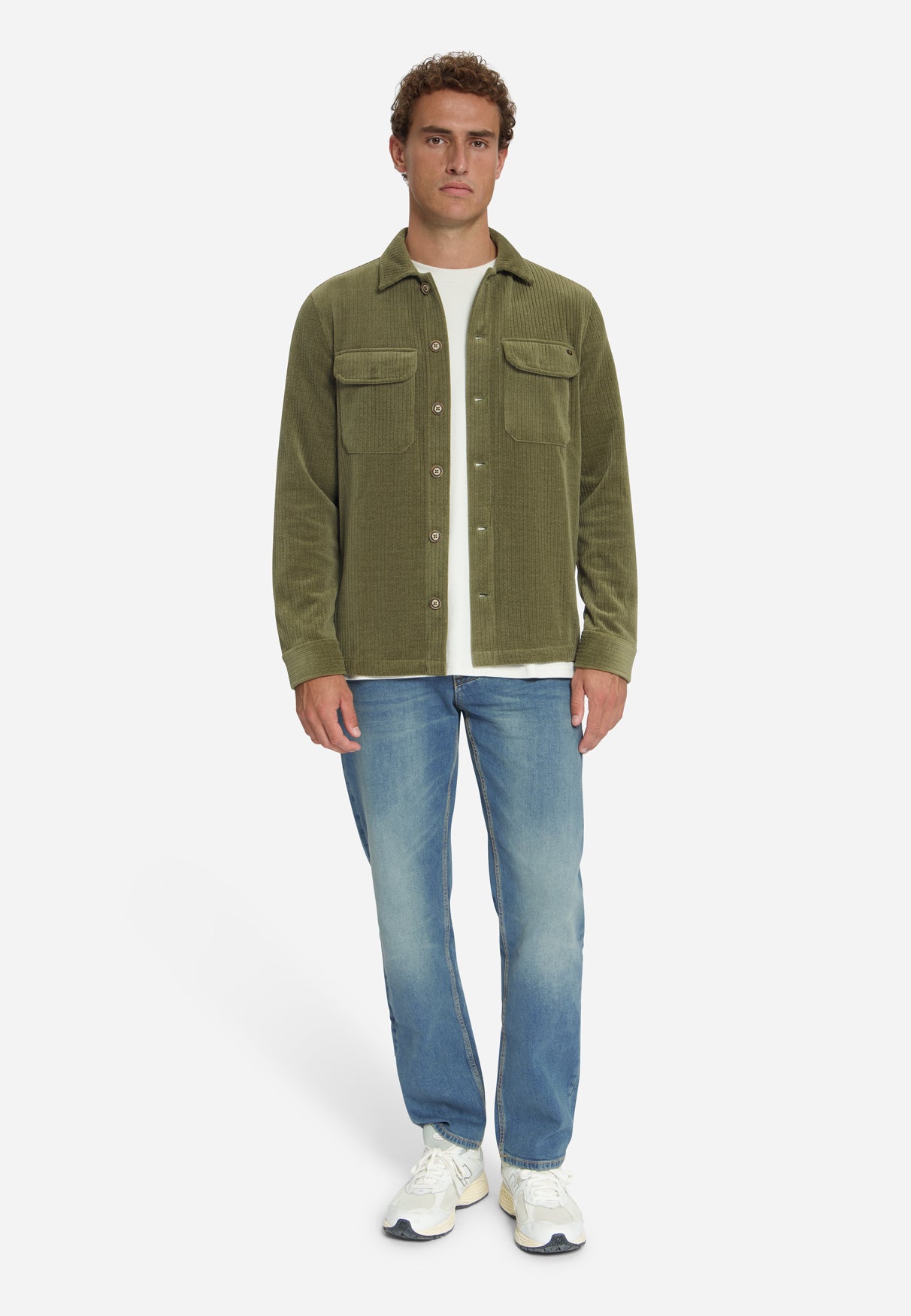 Surchemise en Velours Côtelé Stretch | Army