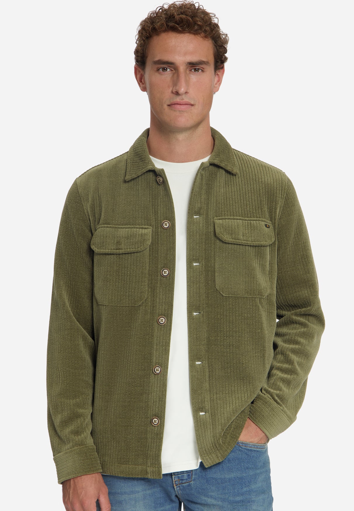 Surchemise en Velours Côtelé Stretch | Army