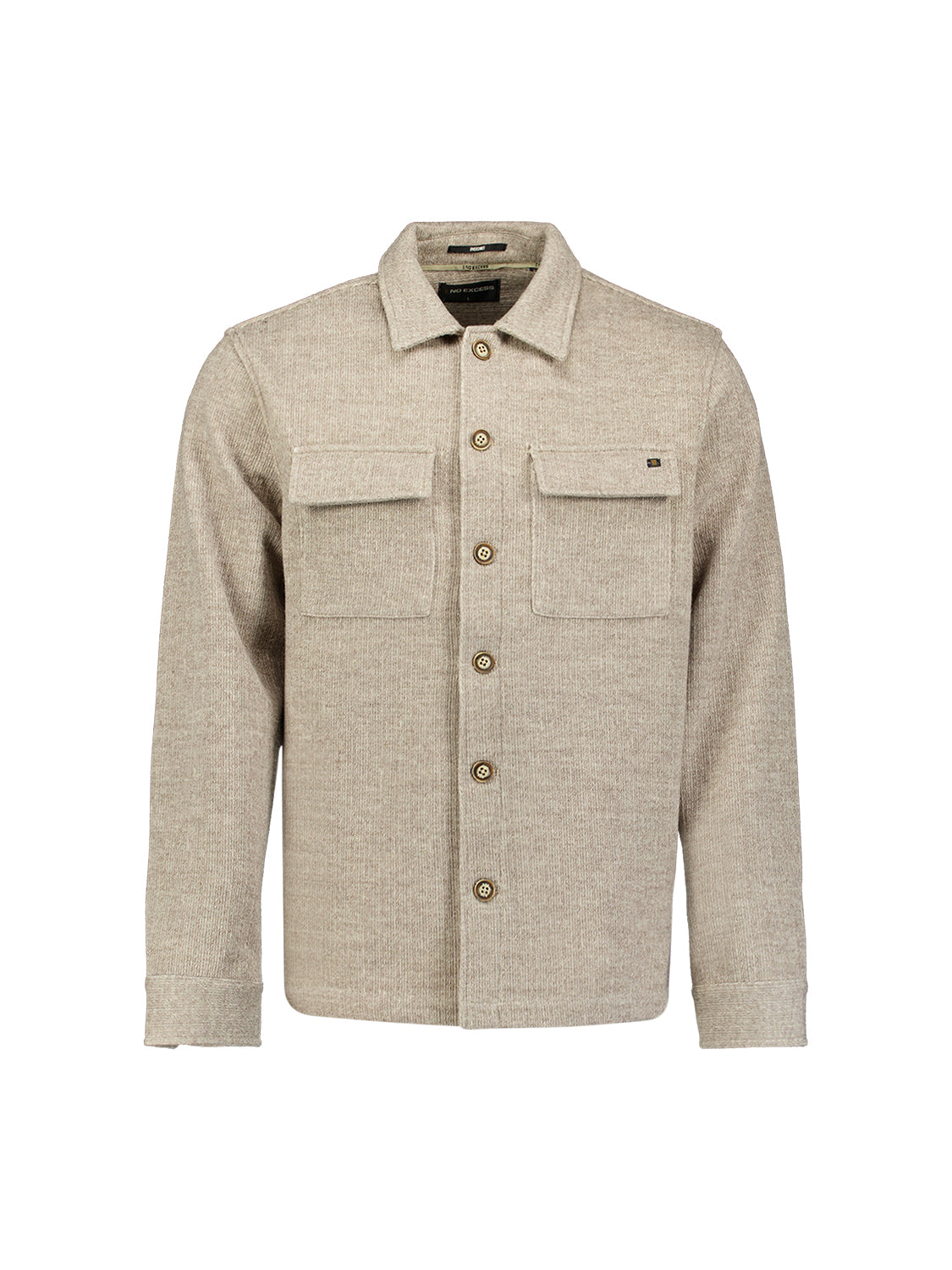 Overshirt met wollook | Cement