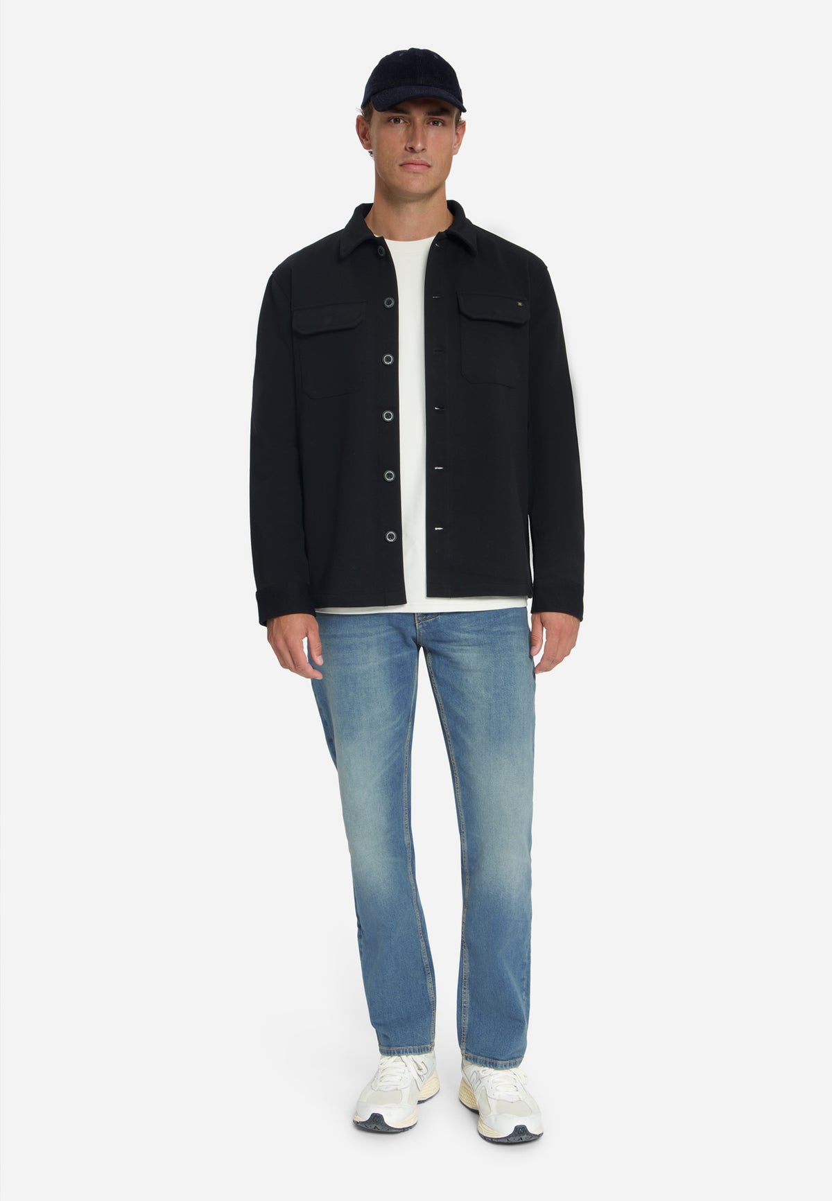 Piqué sweat overshirt | Black