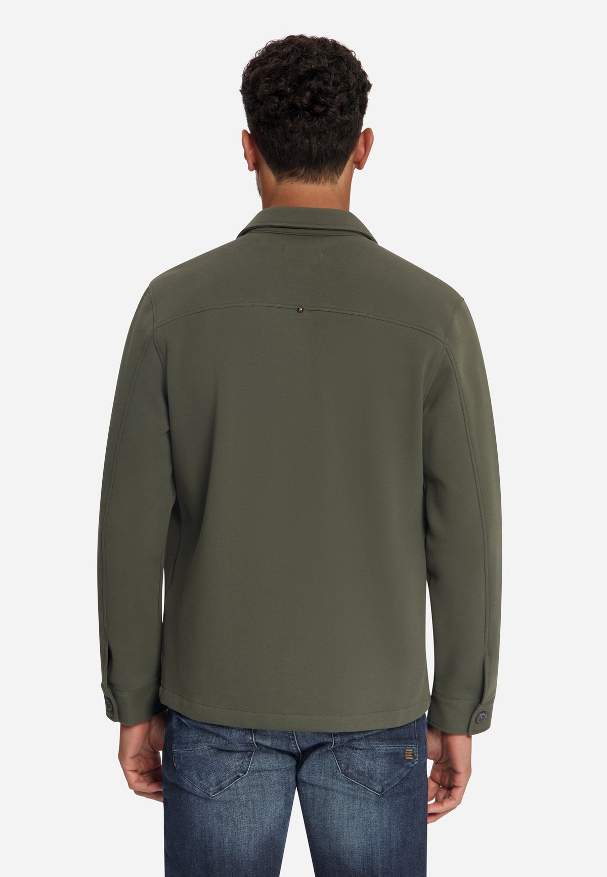 Piqué sweat overshirt | Army