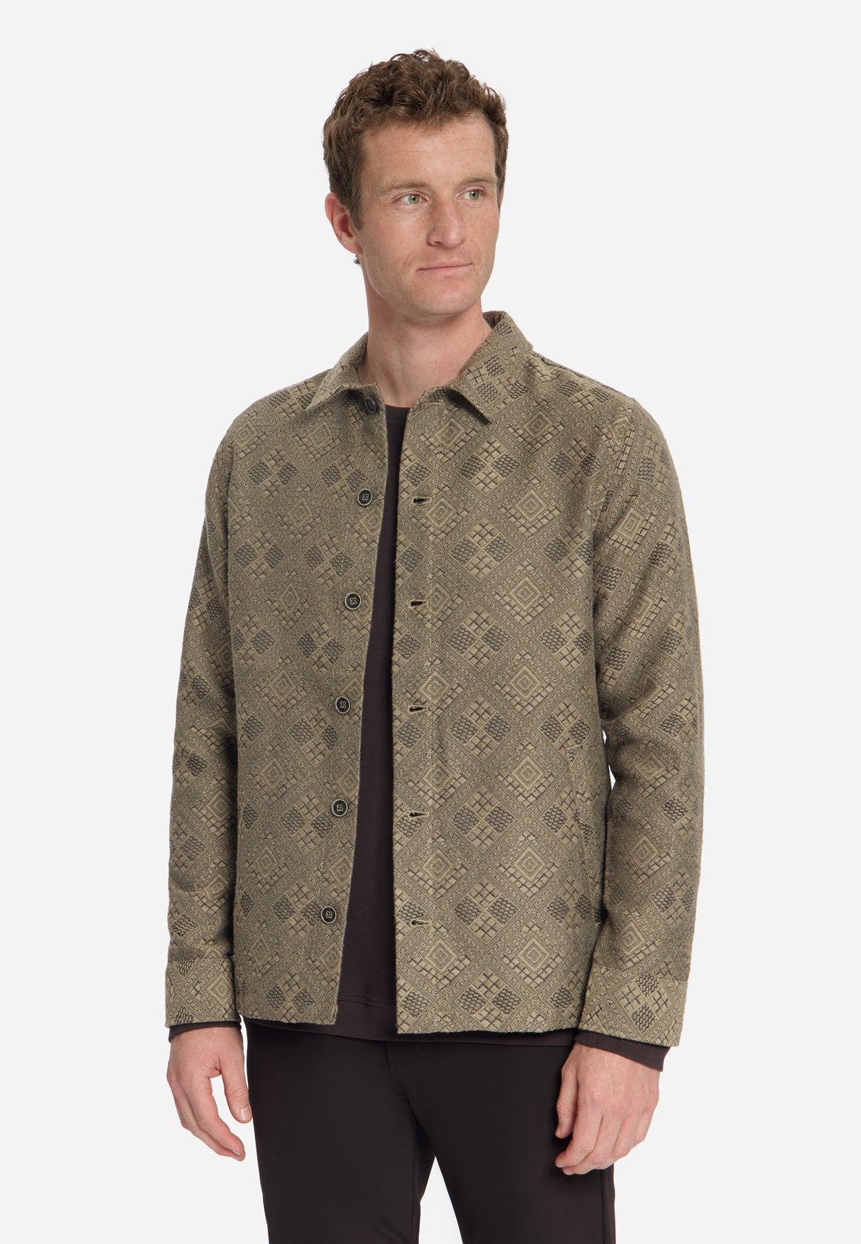 Surchemise en jacquard | Taupe