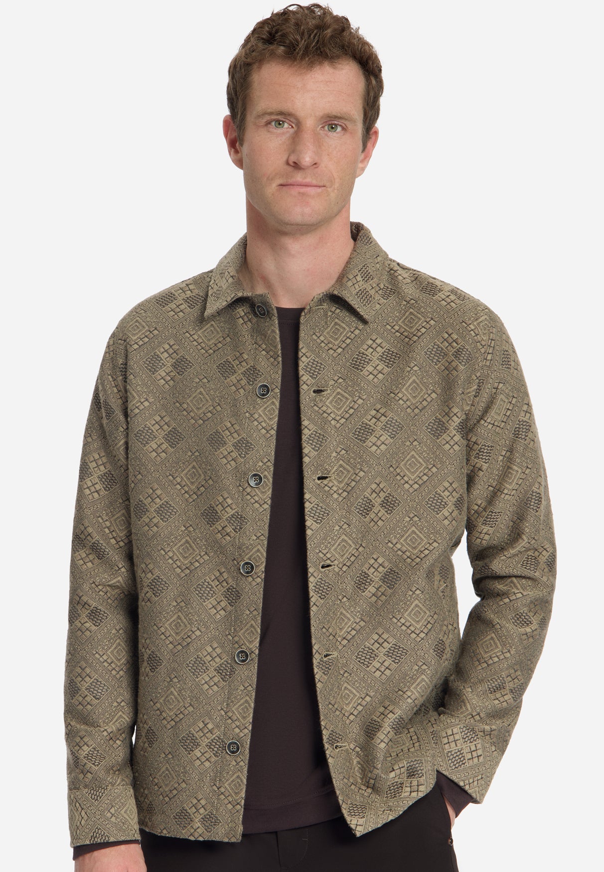 Surchemise en jacquard | Taupe