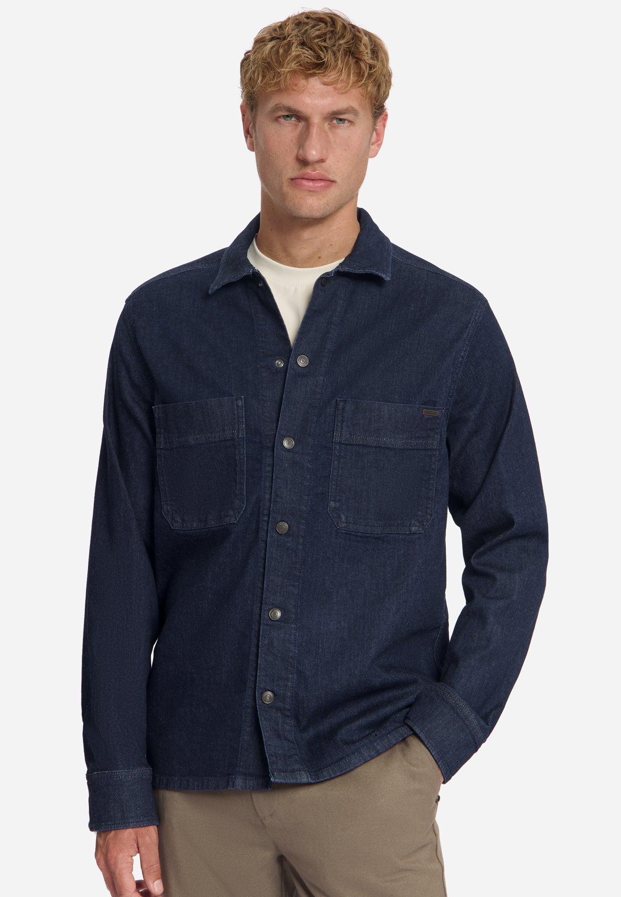 Denim Stretch Overshirt | Rinse Denim