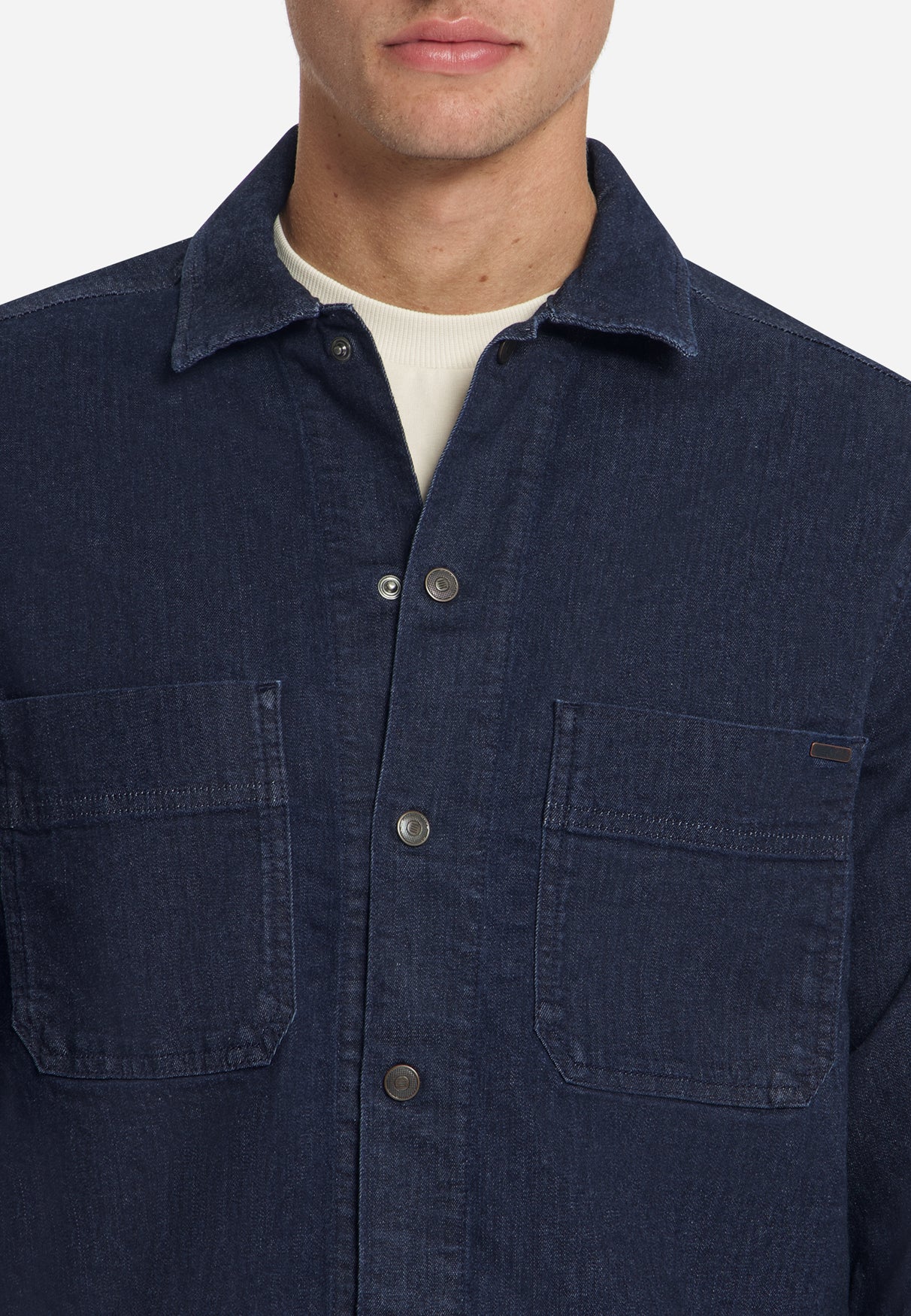 Denim Stretch Overshirt | Rinse Denim