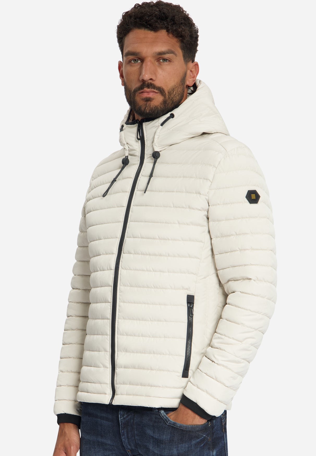 Hooded Padded Jacket | Stone