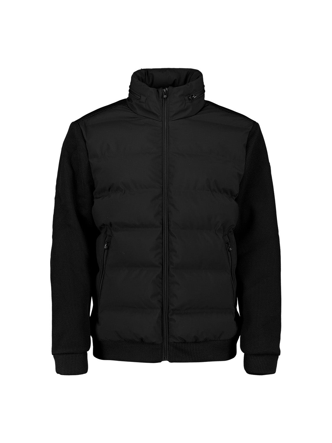 Jacket Short Fit Sealed Knitted Mix | Black