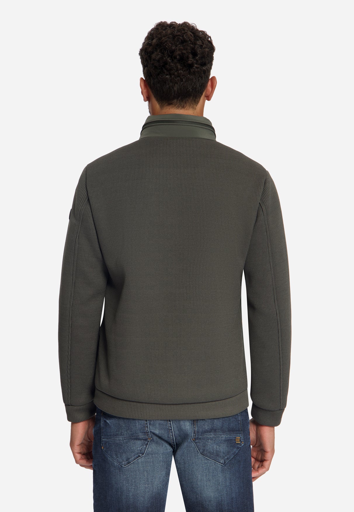 Jacket Short Fit Sealed Knitted Mix | Army
